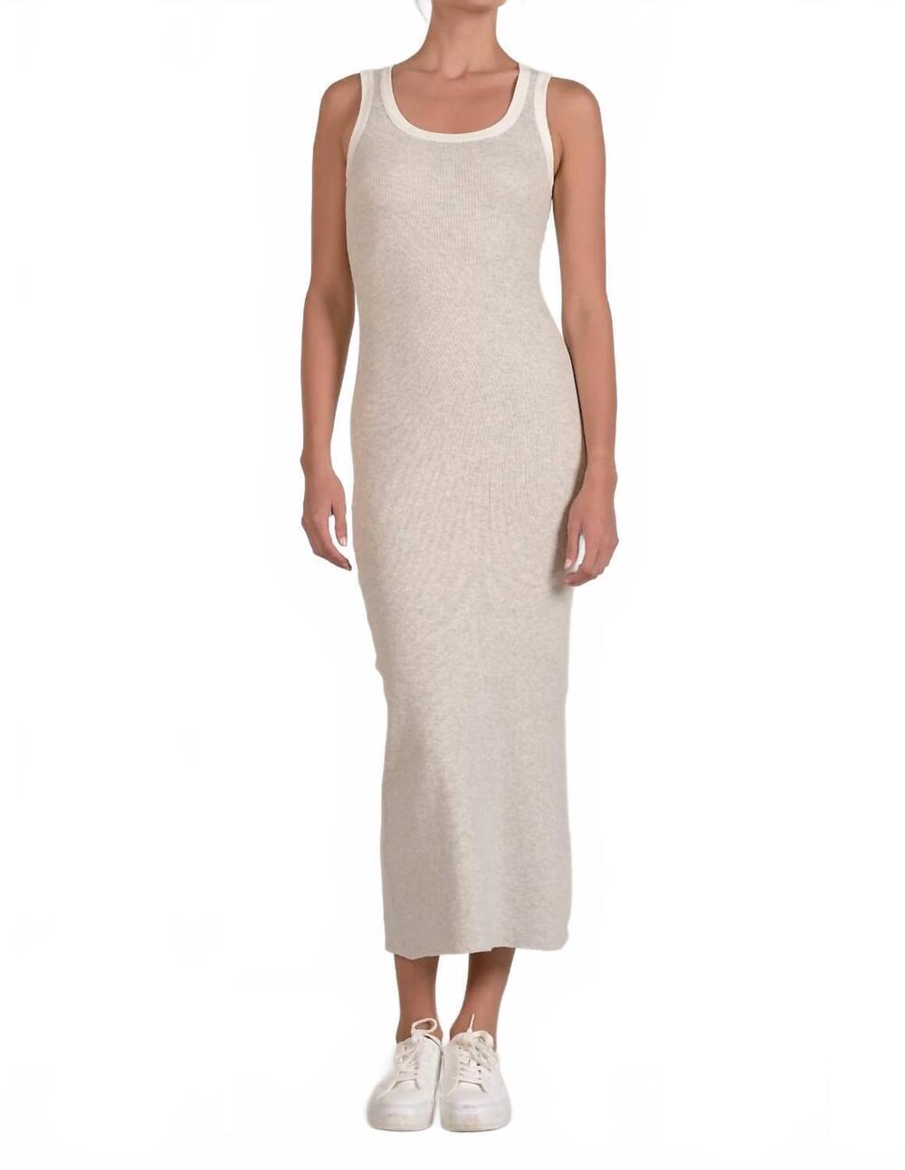 NEW ELAN ribbed tank dress in grey
